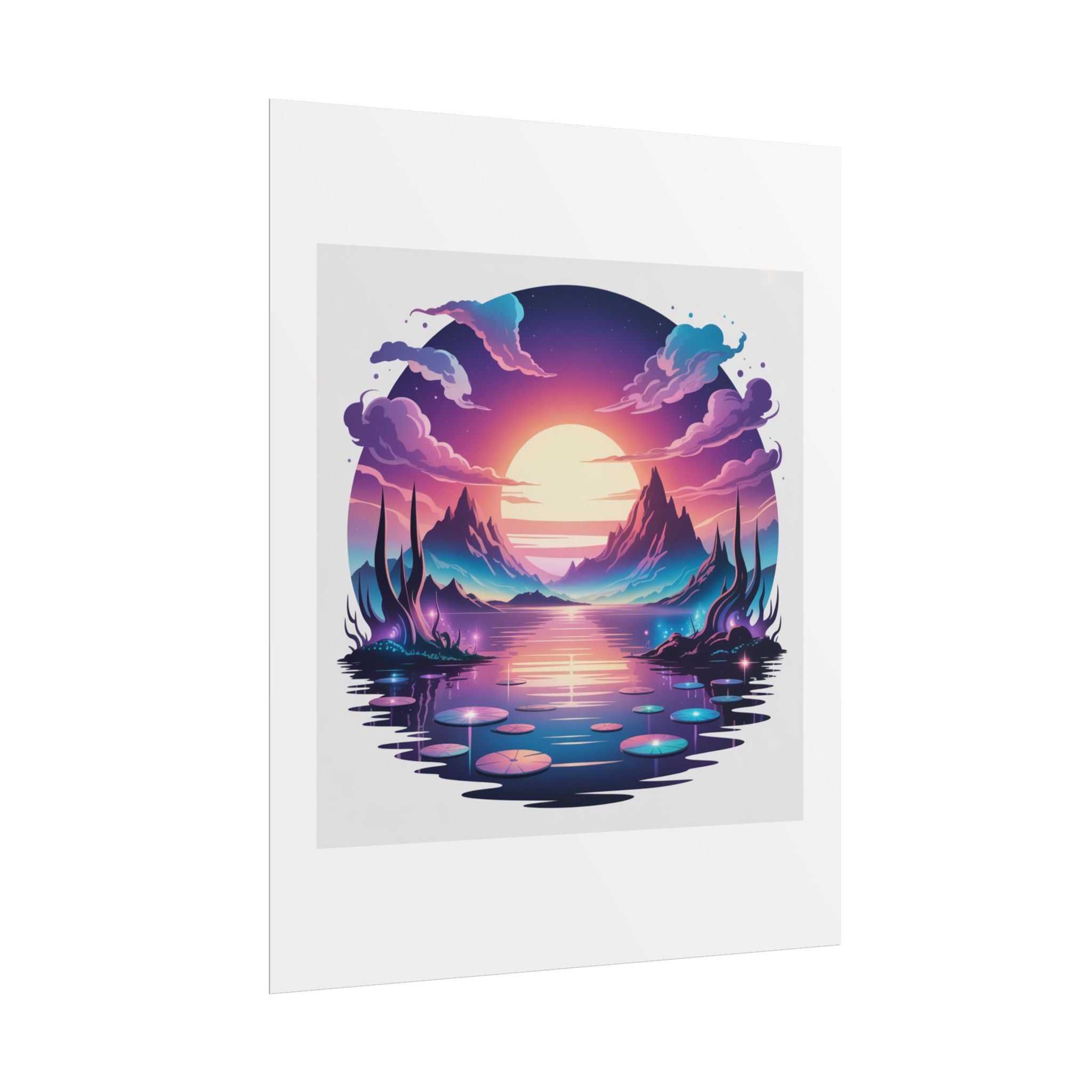 Sunset Reflection Rolled Posters | Vibrant Wall Art, Home Decor, Gift for Art Lovers, Bedroom Decoration, Aesthetic Print