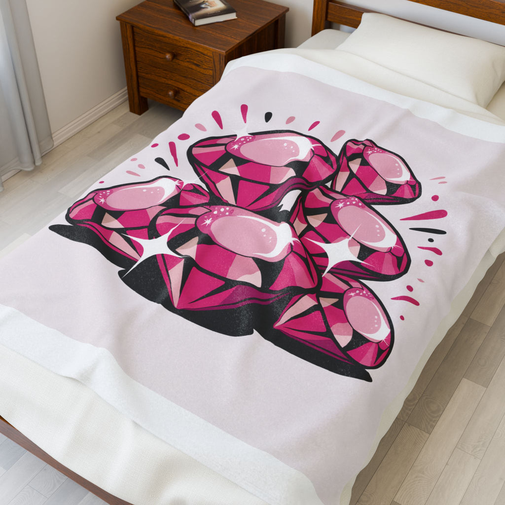 Luxurious Pink Gem Pattern Velveteen Blanket, Cozy Gift for Gem Lovers, Perfect for Home Decor, Soft Throw for All Seasons, Comfort [...]