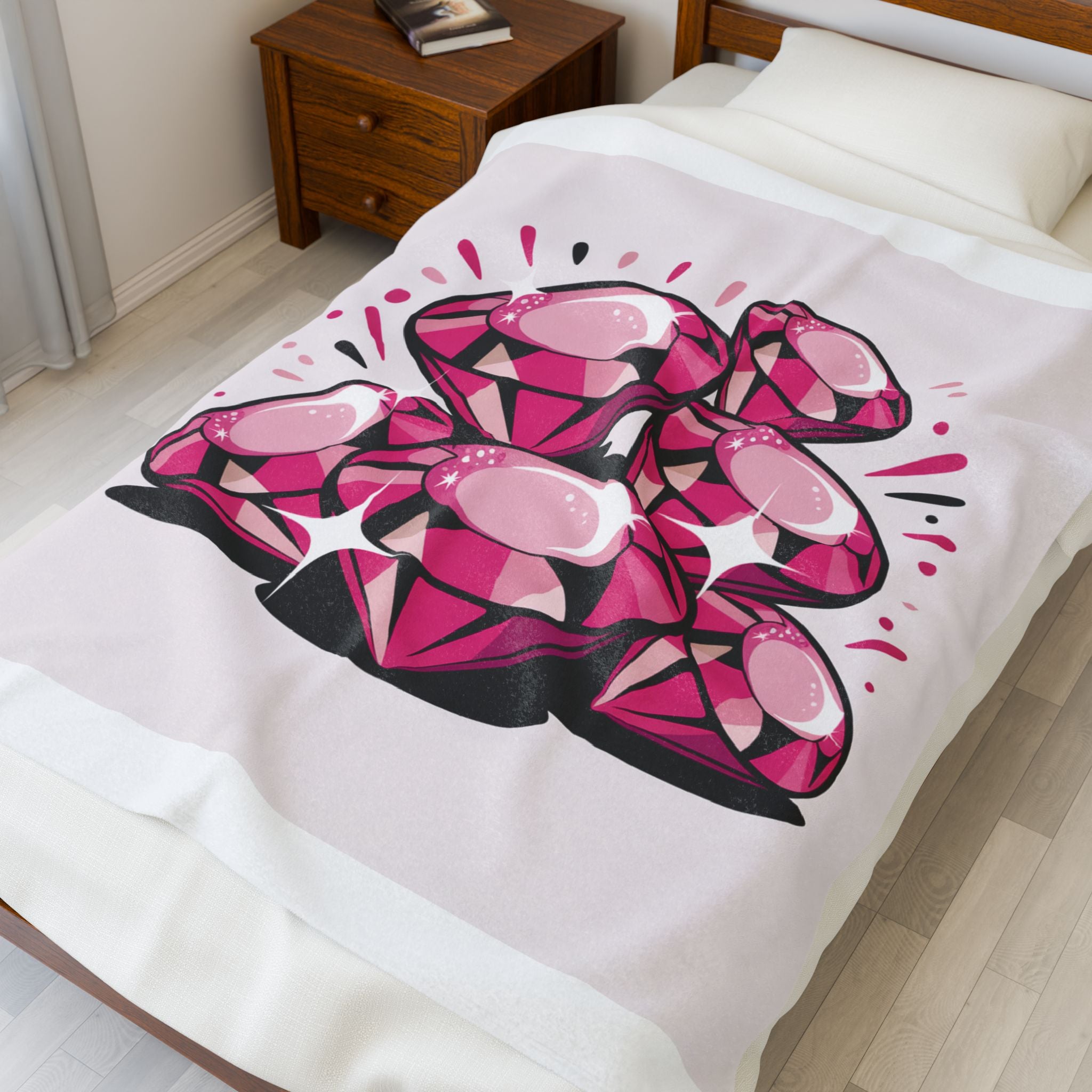 Luxurious Pink Gem Pattern Velveteen Blanket, Cozy Gift for Gem Lovers, Perfect for Home Decor, Soft Throw for All Seasons, Comfort [...]