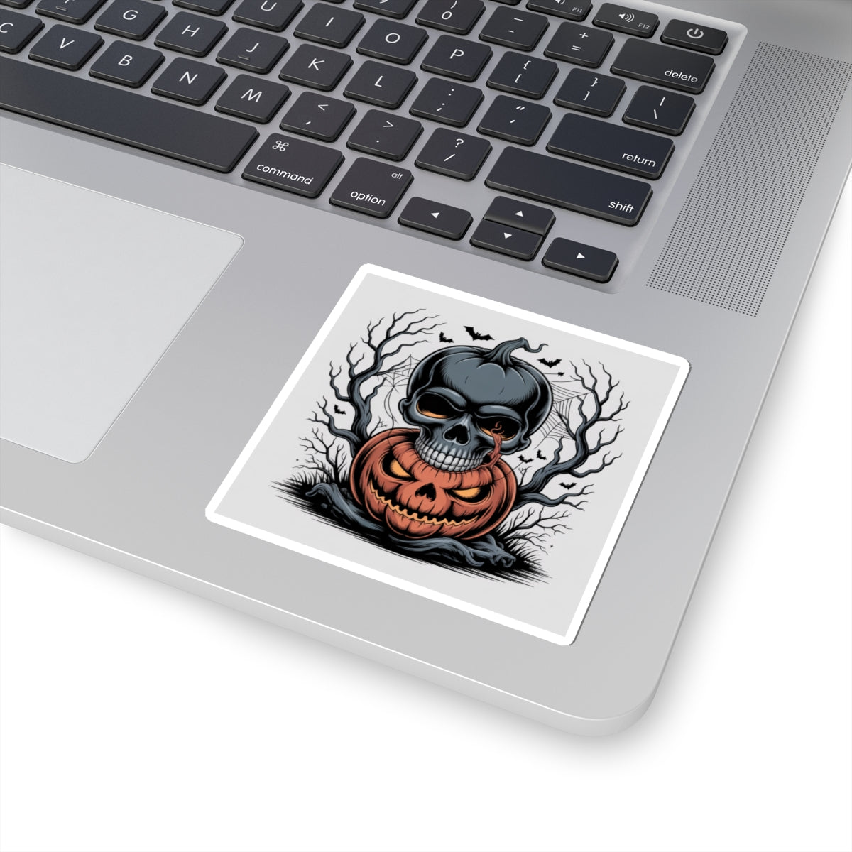 Halloween Skull Pumpkin Kiss-Cut Stickers | Spooky Decor, Halloween Party Supplies, Laptop Stickers, Trick or Treat Gifts