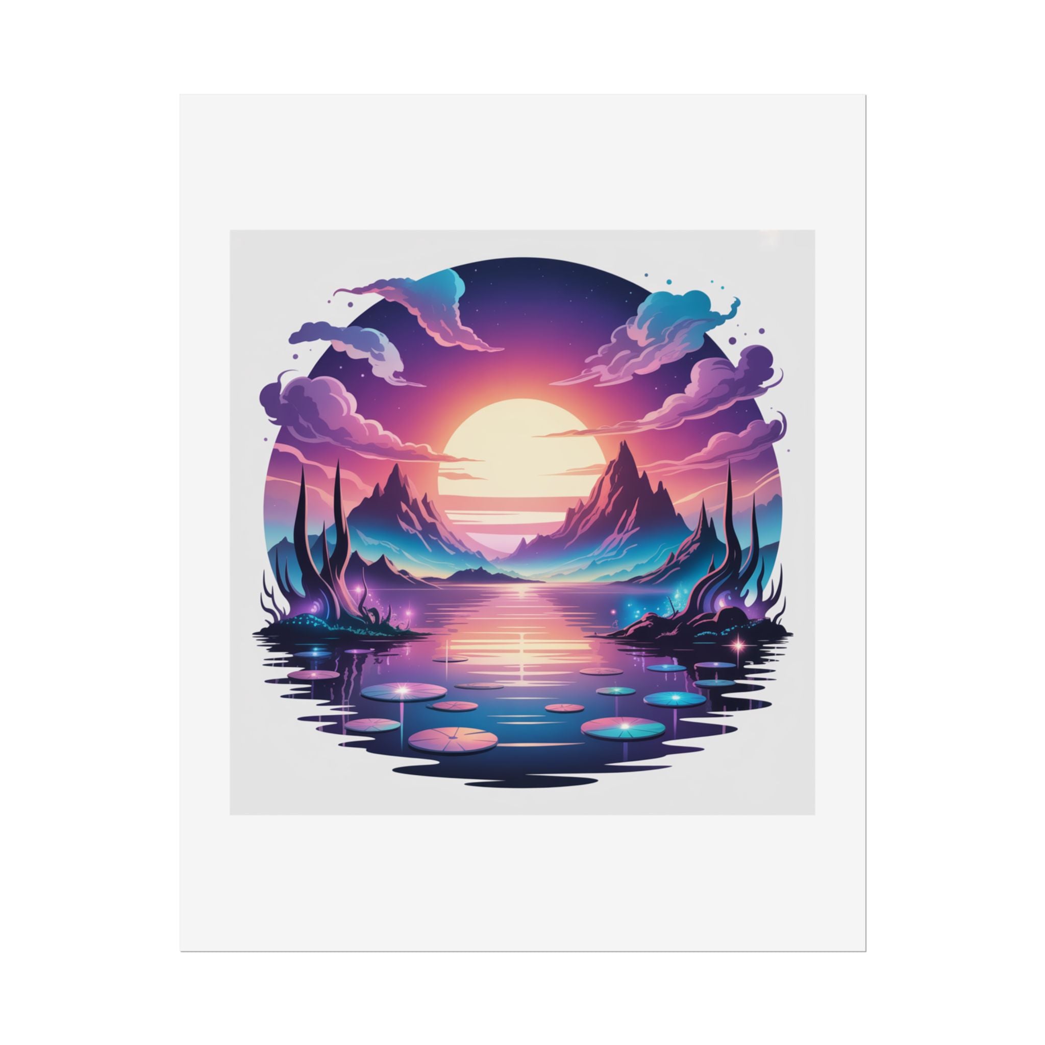 Sunset Reflection Rolled Posters | Vibrant Wall Art, Home Decor, Gift for Art Lovers, Bedroom Decoration, Aesthetic Print
