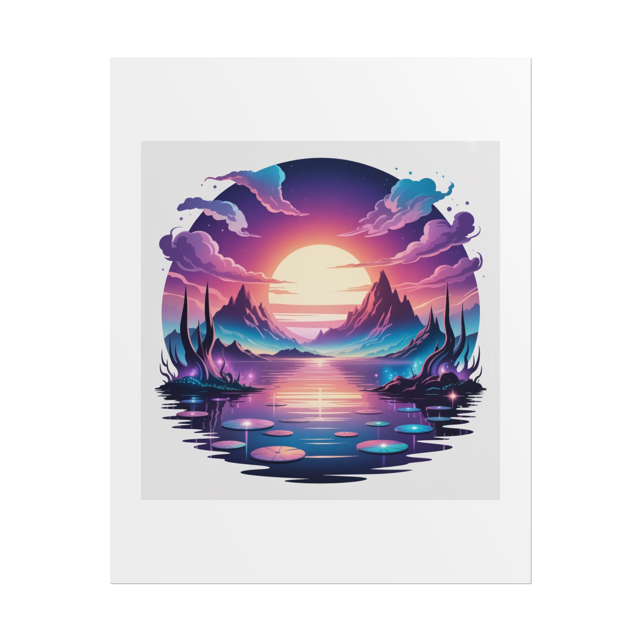 Sunset Reflection Rolled Posters | Vibrant Wall Art, Home Decor, Gift for Art Lovers, Bedroom Decoration, Aesthetic Print