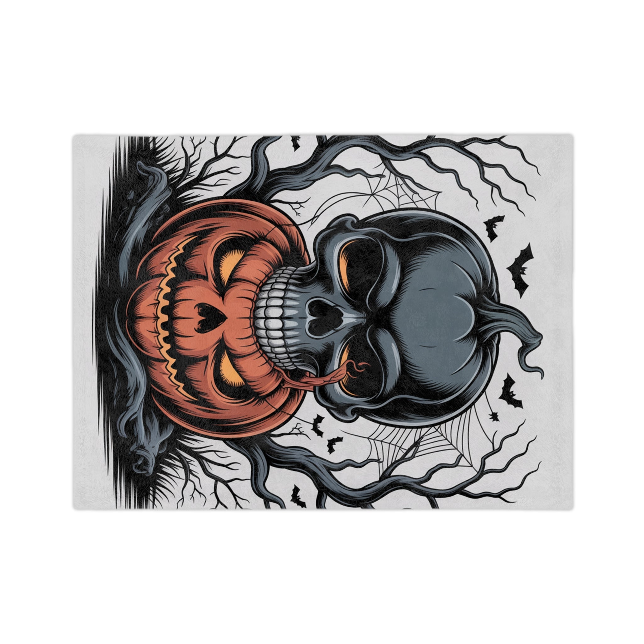 Halloween Skull Pumpkin Blanket, Cozy Fall Decor, Spooky Home Accents, Warm Throw for Special Occasions