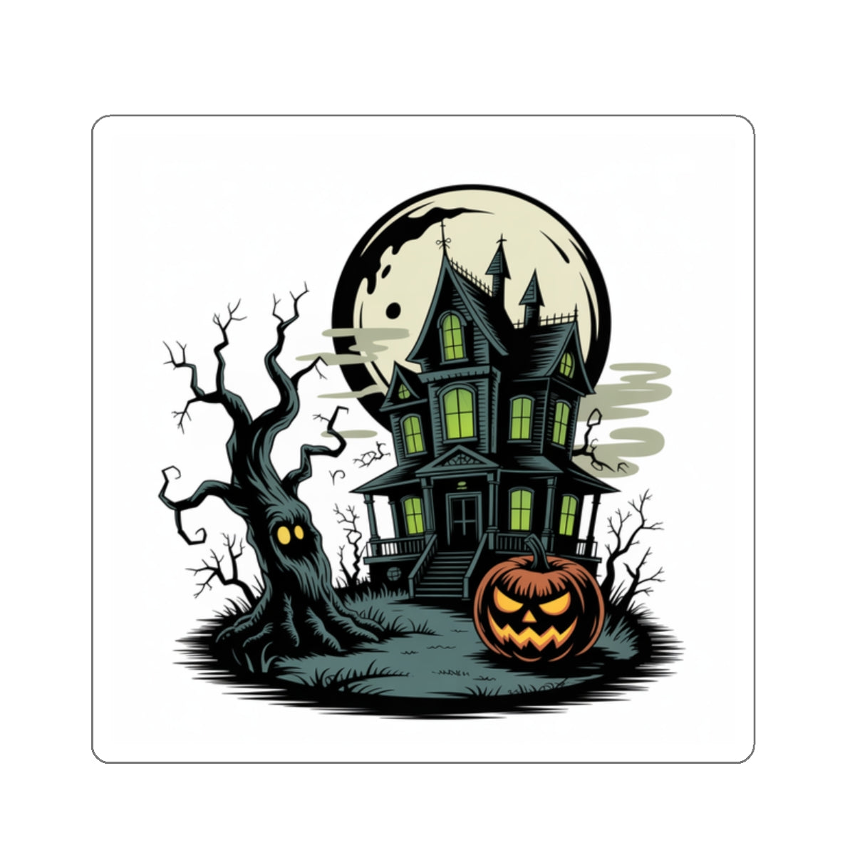 Spooky Halloween Die-Cut Stickers, Creepy Decor, Halloween Party Favors, DIY Craft Supplies, Laptop & Water Bottle Stickers