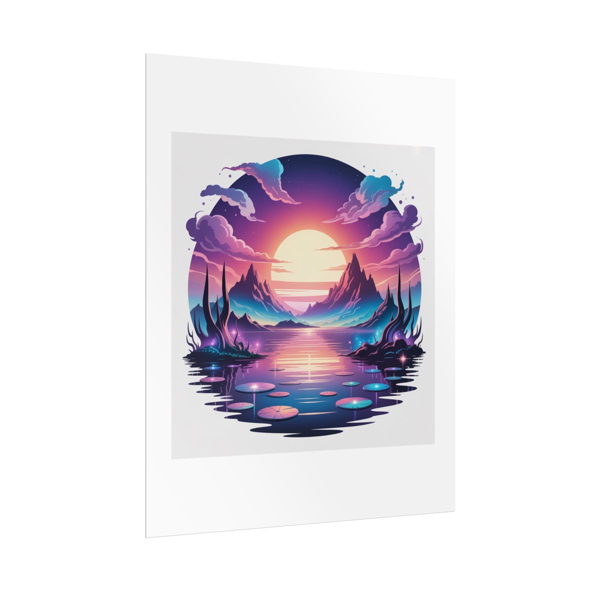 Sunset Reflection Rolled Posters | Vibrant Wall Art, Home Decor, Gift for Art Lovers, Bedroom Decoration, Aesthetic Print