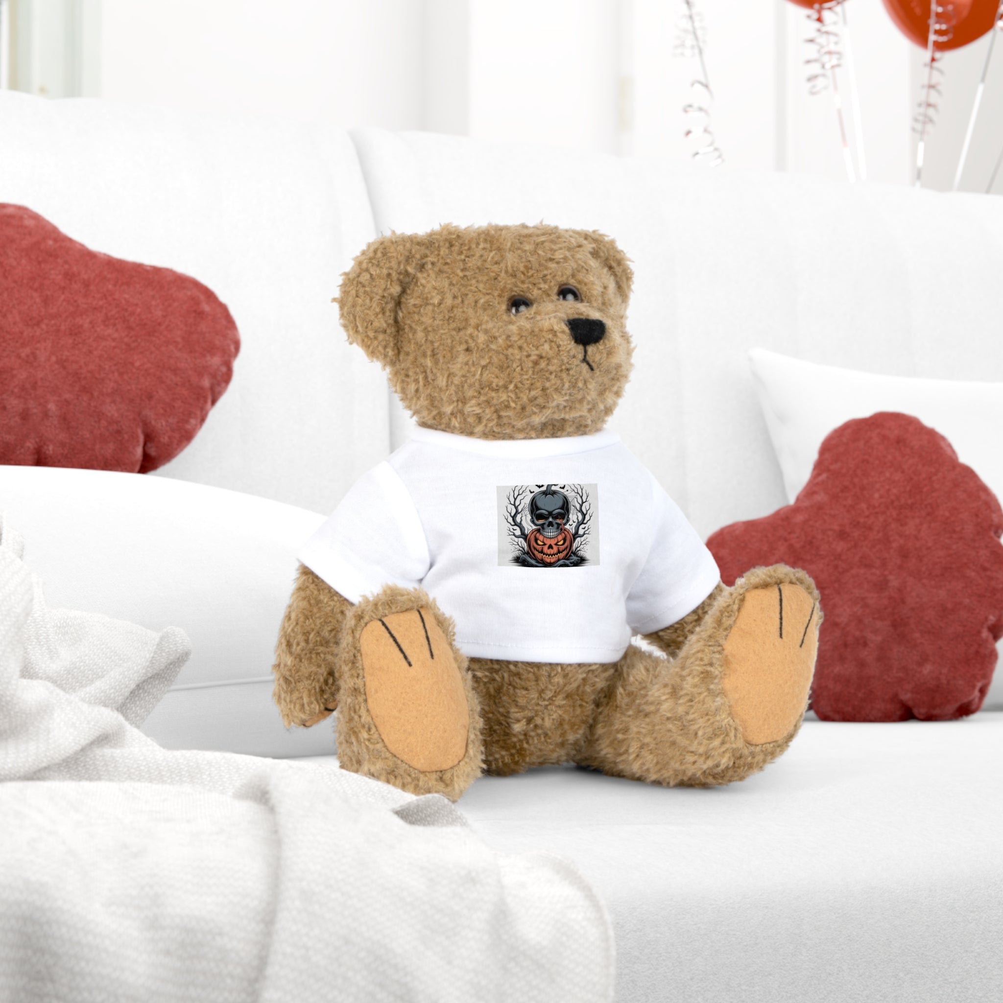 Cute Plush Toy with Customizable T-Shirt, Perfect Gift for Kids, Halloween Decor, Birthday Present, Collectible Stuffed Animal