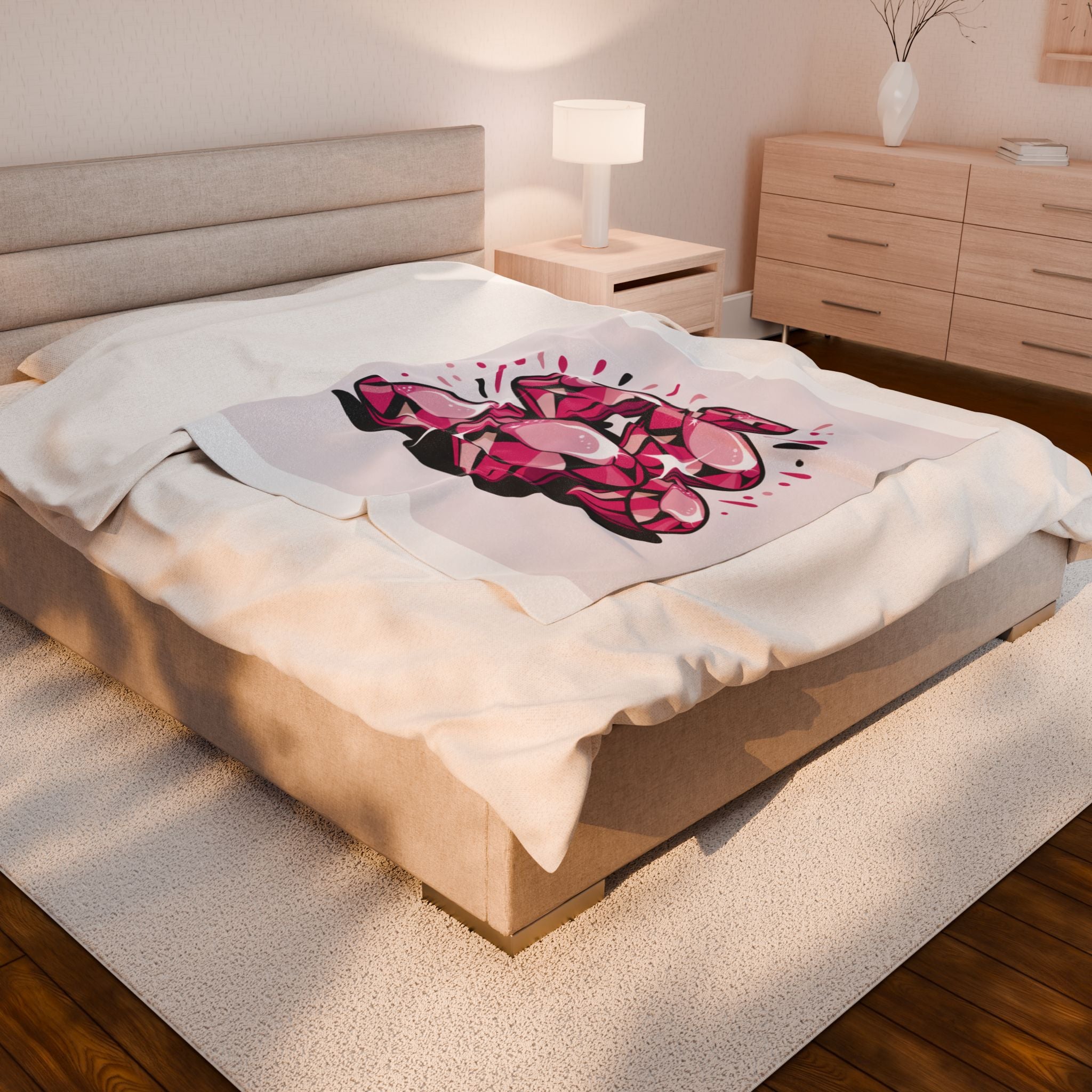 Luxurious Pink Gem Pattern Velveteen Blanket, Cozy Gift for Gem Lovers, Perfect for Home Decor, Soft Throw for All Seasons, Comfort [...]