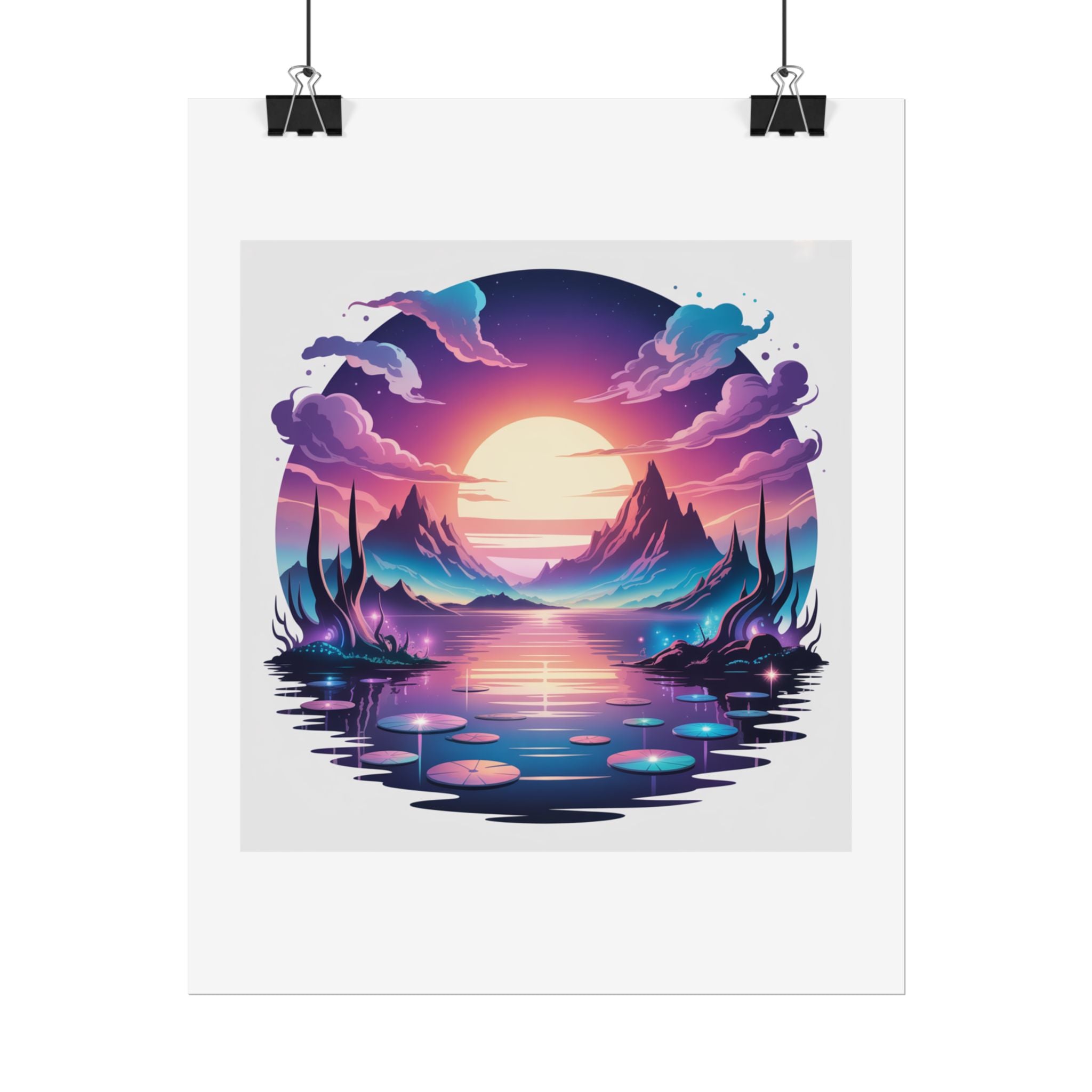 Sunset Reflection Rolled Posters | Vibrant Wall Art, Home Decor, Gift for Art Lovers, Bedroom Decoration, Aesthetic Print