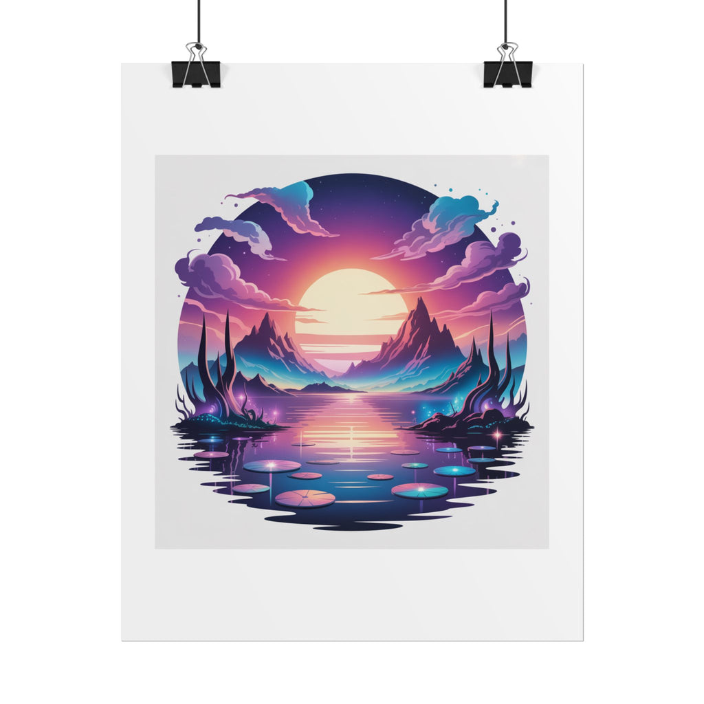 Sunset Reflection Rolled Posters | Vibrant Wall Art, Home Decor, Gift for Art Lovers, Bedroom Decoration, Aesthetic Print