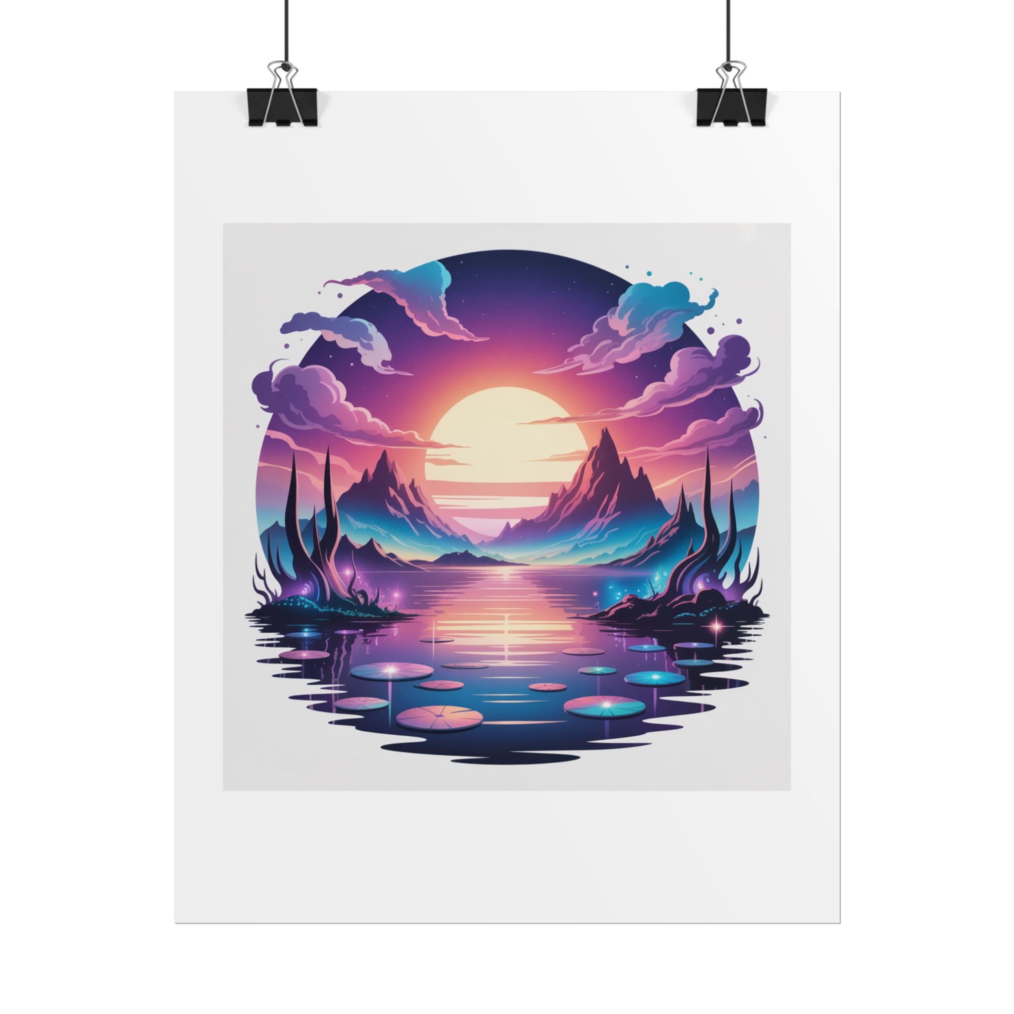 Sunset Reflection Rolled Posters | Vibrant Wall Art, Home Decor, Gift for Art Lovers, Bedroom Decoration, Aesthetic Print